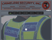 Tablet Screenshot of crimelesssecurity.com